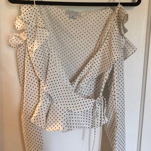 Polka dot wrap crop top